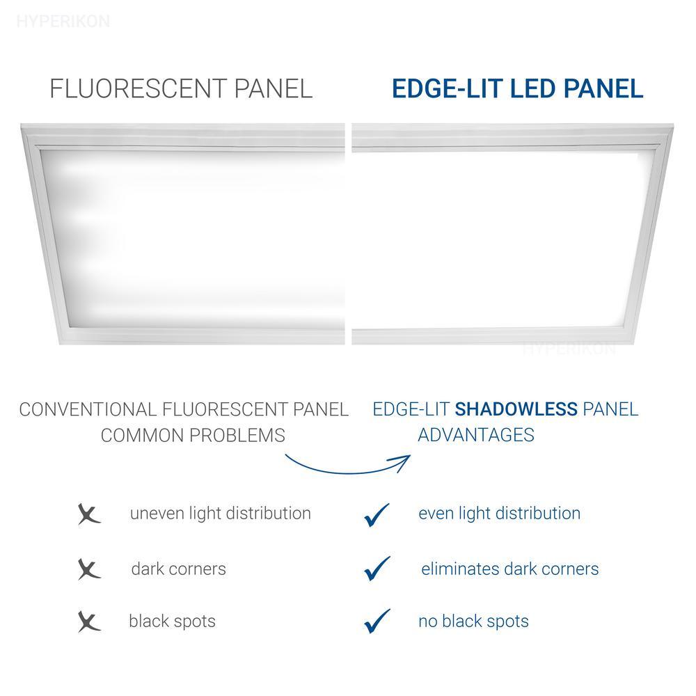 1 ft. x 4 ft. White Integrated LED Dimmable Edge Lit Panel, 4000K (4-Pack)