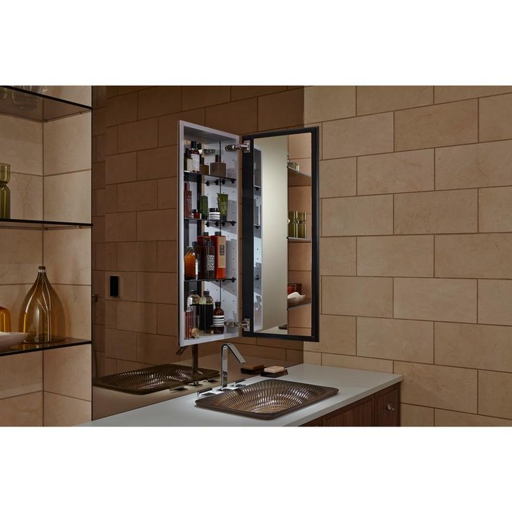 Catalan 20-1/8 in. W x 36 in. H Aluminum Single-Door Surface-Mount Medicine Cabinet