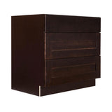 Anchester Assembled 24 in. x 34.5 in. x 24 in. Base Cabinet with 3 Drawers in Dark Espresso - Super Arbor