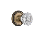 Classic Rosette 2-3/8 in. Backset Satin Nickel Privacy Bed/Bath Crystal Glass Door Knob - Super Arbor