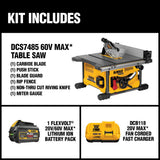 FLEXVOLT 60-Volt MAX Li-Ion Cordless Brushless 8-1/4 in. Table Saw Kit with Bonus FLEXVOLT Li-Ion 6.0 Ah Battery Pack - Super Arbor