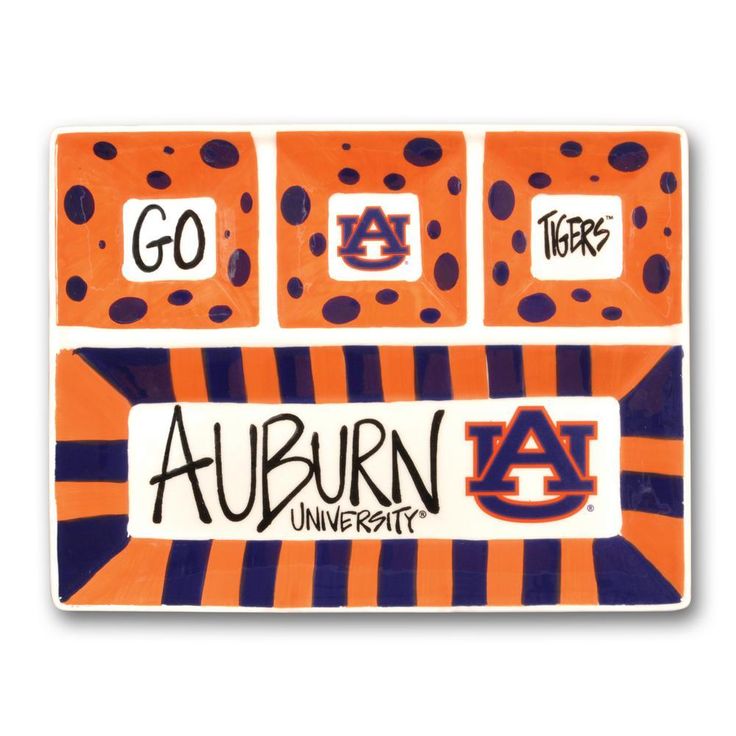 Auburn Ceramic 4 Section Tailgating Serving Platter