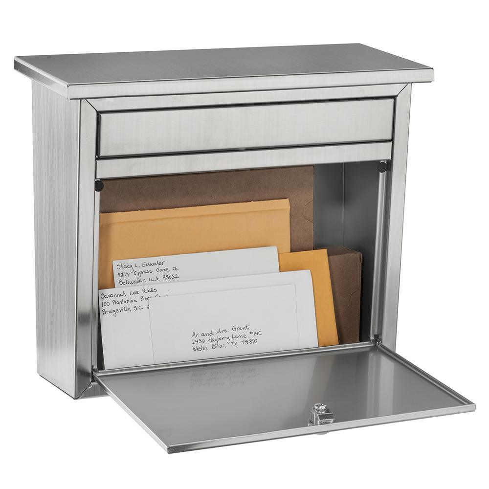 Maya Locking Stainless Steel Wall Mount Mailbox - Super Arbor