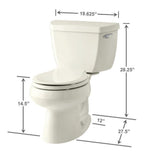 Wellworth Classic 2-Piece 1.28 GPF Single Flush Round Front Toilet with Class Five Flushing Technology in Biscuit - Super Arbor