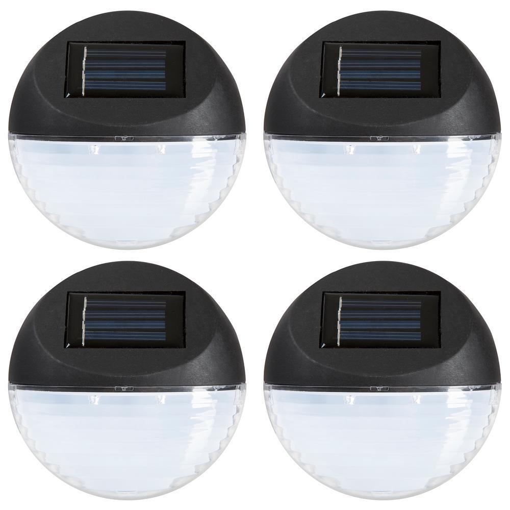 Solar Powered Black Round LED Light (4-Pack) - Super Arbor