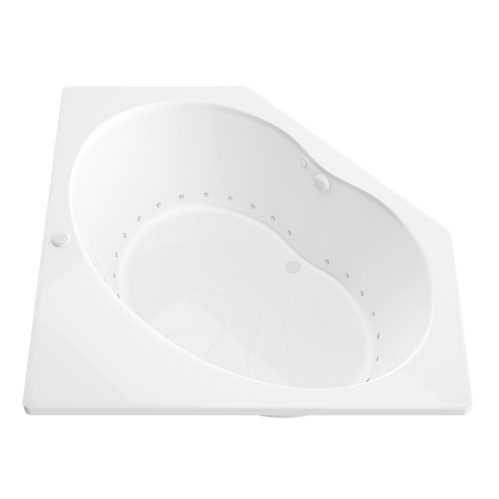 Carnelian 5 ft. Center Drain Air Bath Tub in White - Super Arbor