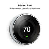 Google Nest Learning Smart Thermostat with WiFi Compatibility (3rd Generation) - White - Super Arbor