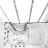 Elite 52 in. Walk-In Whirlpool and Air Bath Bathtub in White with RH Door, Thermostatic Faucet, Dual Drain,Shower Screen - Super Arbor