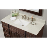 49 in. W Engineered Stone Single Vanity Top in Sparkling White with White Sink - Super Arbor