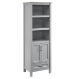 Durham 24-in W x 72-in H x 18-in D White Oak MDF Freestanding Linen Cabinet