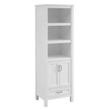 Durham 24-in W x 72-in H x 18-in D White Oak MDF Freestanding Linen Cabinet