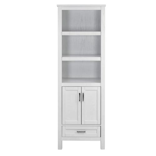 Durham 24-in W x 72-in H x 18-in D White Oak MDF Freestanding Linen Cabinet