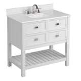 allen + roth Canterbury 36-in Light Gray Single Sink Bathroom Vanity with Terrazzo Engineered Stone Top - Super Arbor