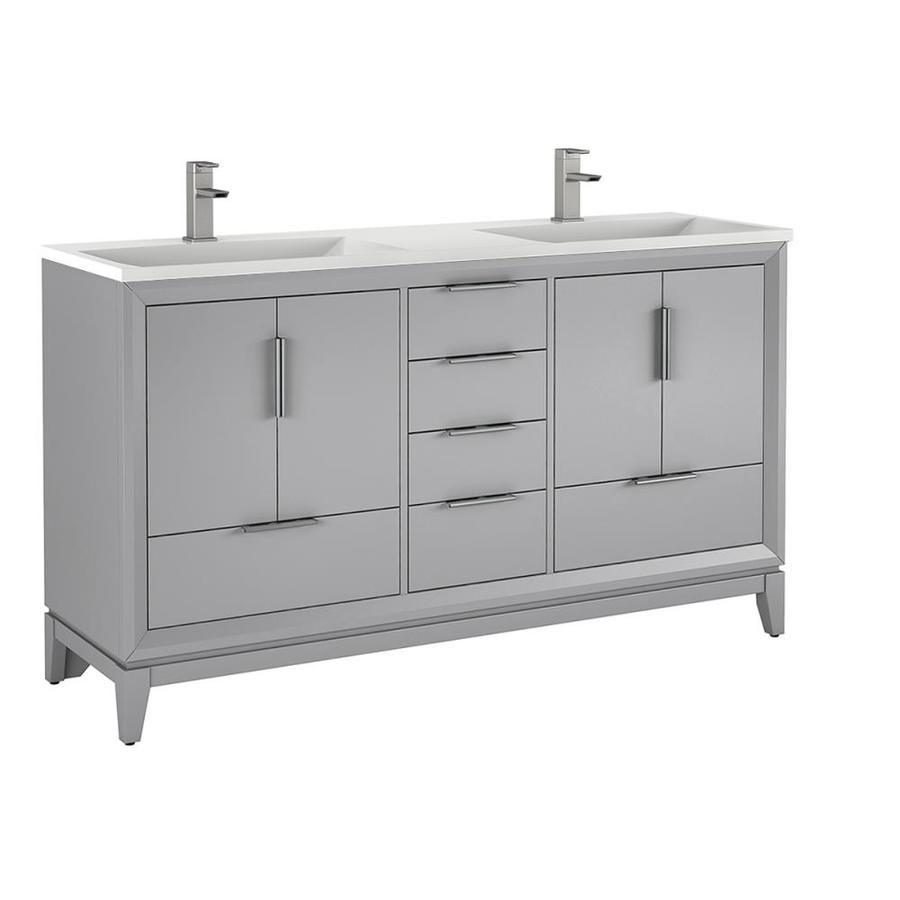 Scott Living Robinson 36-in Coffee Oak Single Sink Bathroom Vanity with White Acrylic Top - Super Arbor