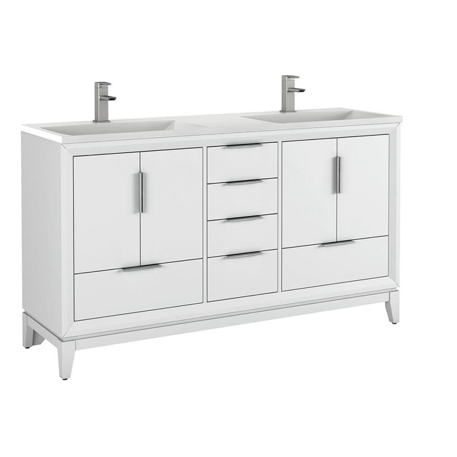 Scott Living Robinson 24-in Light Gray Single Sink Bathroom Vanity with White Acrylic Top