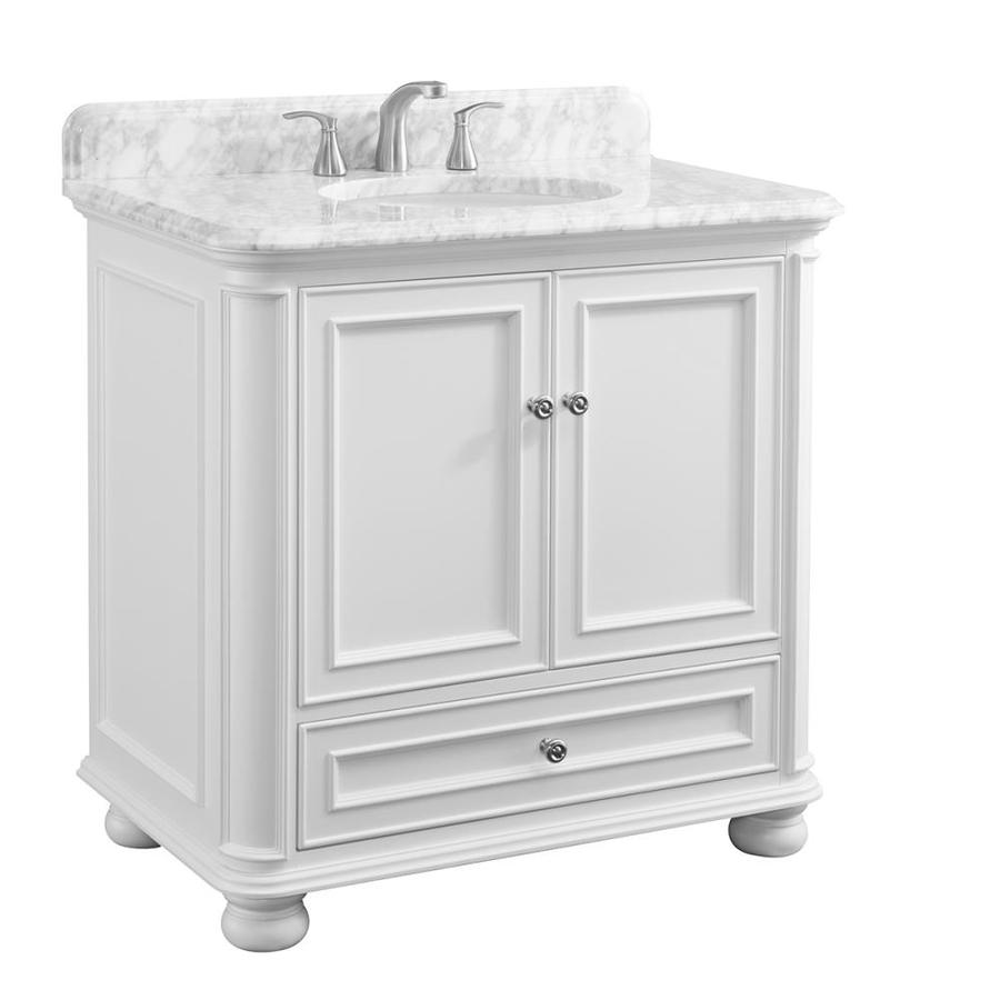 Scott Living Wrightsville 36-in Light Gray Single Sink Bathroom Vanity with Natural Carrara Marble Top - Super Arbor