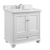 Scott Living Wrightsville 36-in Light Gray Single Sink Bathroom Vanity with Natural Carrara Marble Top - Super Arbor