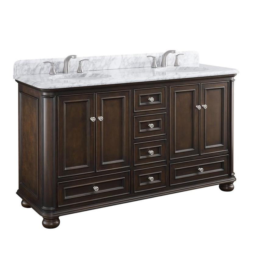 Scott Living Wrightsville 48-in Light Gray Single Sink Bathroom Vanity with Natural Carrara Marble Top