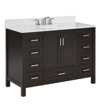 Durham 48-in White Oak Single Sink Bathroom Vanity with Terrazzo Engineered Stone Top - Super Arbor