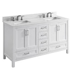 Durham 60-in Light Gray Double Sink Bathroom Vanity with Terrazzo Engineered Stone Top - Super Arbor