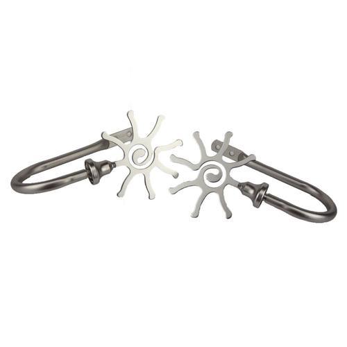 Rod Desyne Sun 2-Pack Black Steel Curtain Holdbacks - Super Arbor