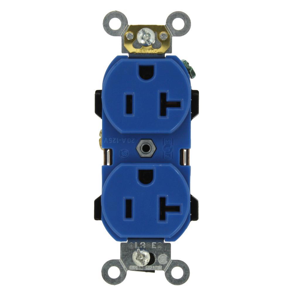 20 Amp Industrial Grade Heavy Duty Self Grounding Duplex Outlet, White - Super Arbor