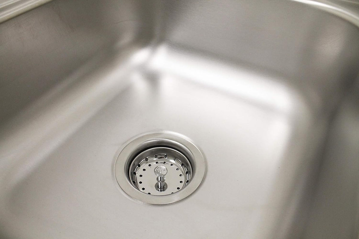 Keeney K5419 3.5-in Stainless Steel Kitchen Sink Basket Strainer, Spring-Style, Includes Lock Mount, Nuts & Washers