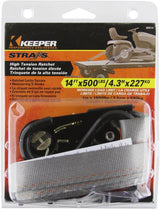 Keeper 1 in. x 14 ft. Ratchet Tie-Down Strap, 500 lbs Working Load