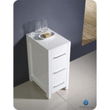 Torino 12 in. W x 28 in. H x 17-3/4 in. D Bathroom Linen Storage Cabinet in White - Super Arbor