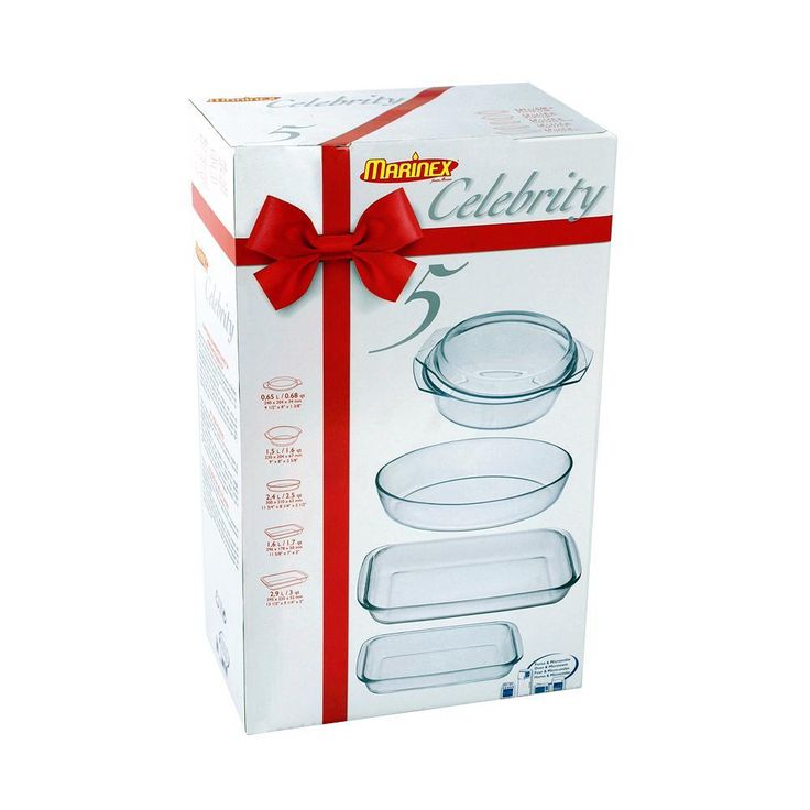 Celebrity 5-Piece Glass Oven/Microwave Bakeware Set.