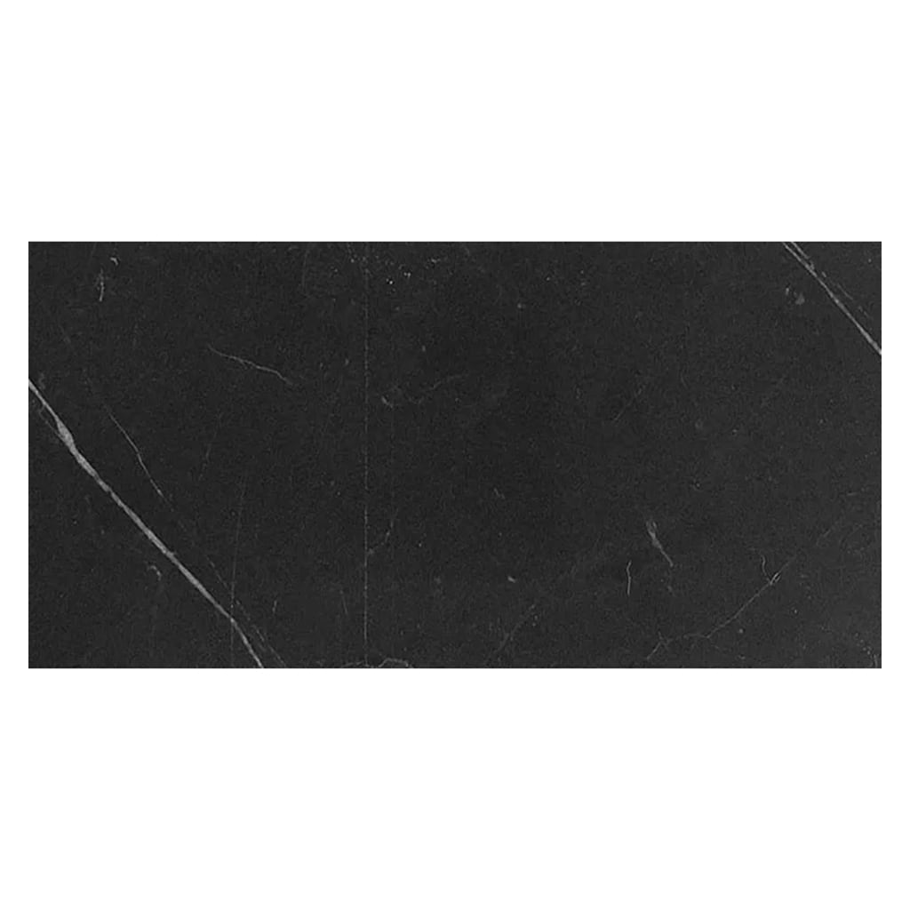 Apollo Tile Grandis Nero Jet Black with White Vein 12-in x 24-in Honed Natural stone Marble Floor and Wall Tile product image