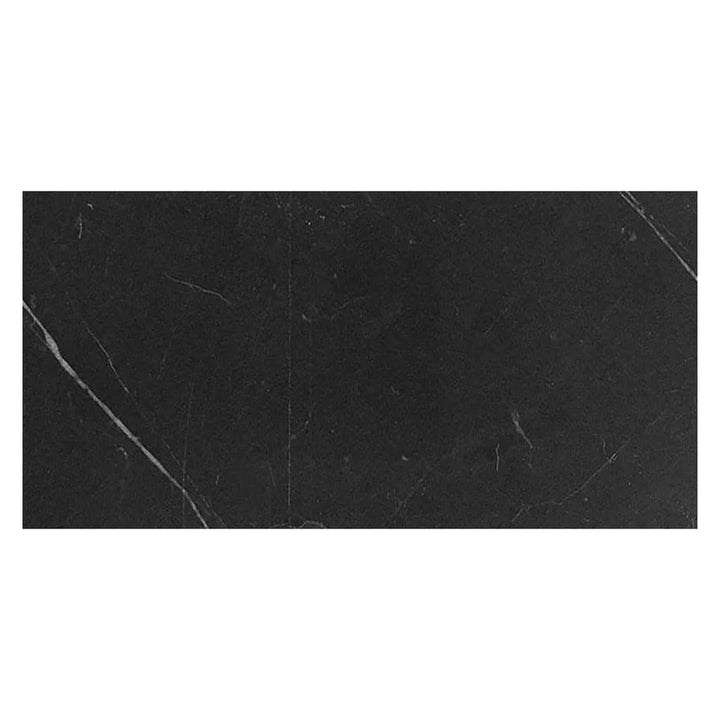 Apollo Tile Grandis Nero Jet Black with White Vein 12-in x 24-in Honed Natural stone Marble Floor and Wall Tile product image