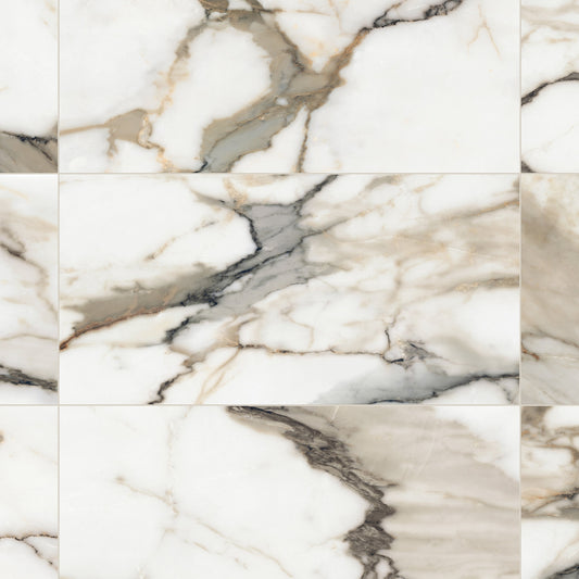 Satori Calacatta Dorado 12-in x 24-in Polished Porcelain Marble look Floor and Wall Tile product image