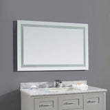 43.3 in. W x 27.6 in. H Frameless Rectangular LED Light Bathroom Vanity Mirror in Mirror