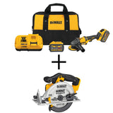 FLEXVOLT 60-Volt MAX Li-Ion Cordless 4-1/2 in. to 6 in. Small Angle Grinder with 20-Volt 6-1/2 in. Circ Saw (Tool-Only) - Super Arbor