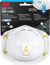 3M 8511 N95 Respirator with Cool Flow Valve, Disposable Sanding & Fiberglass Mask, 2-Pack