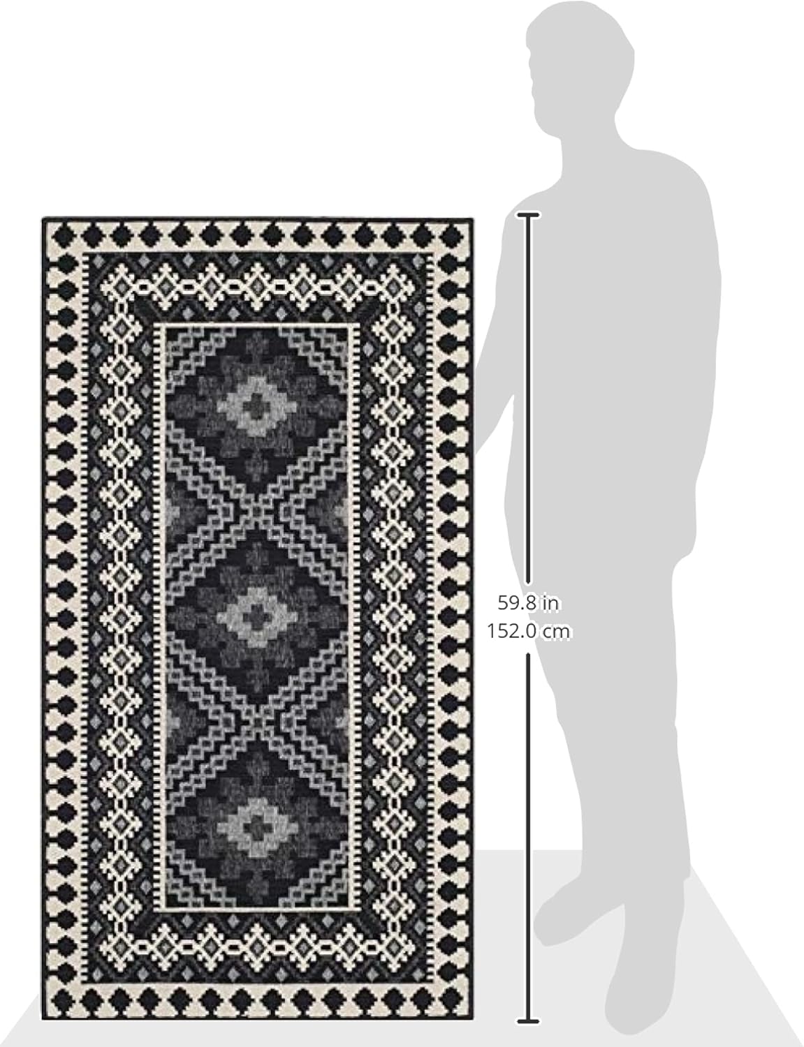 Safavieh Veranda 2-ft-7-in x 5-ft Black/Creme Indoor/Outdoor Abstract Coastal Throw Rug