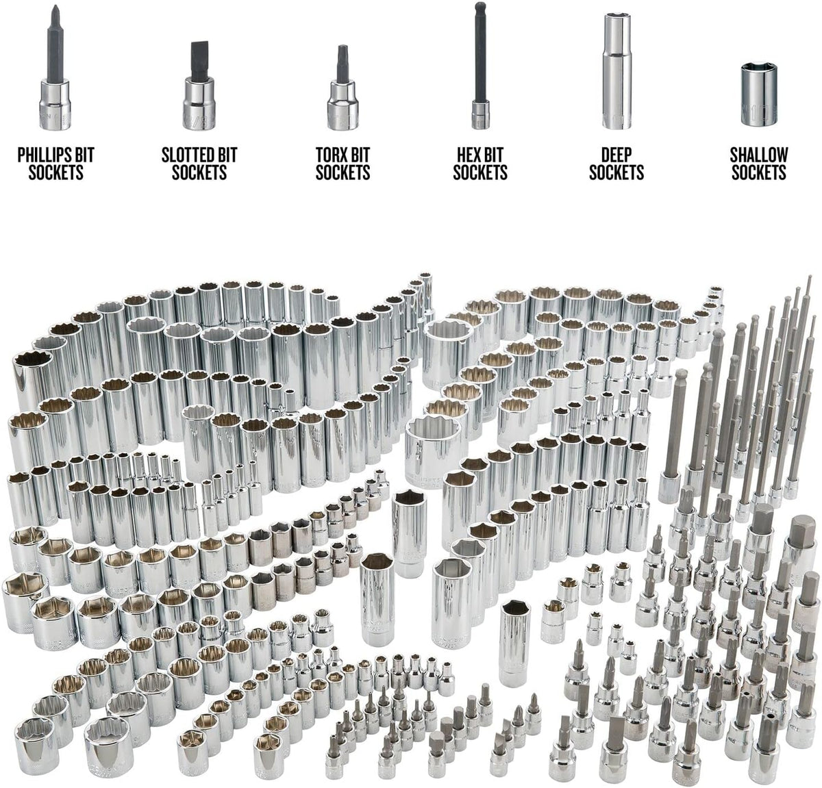 Craftsman 299-Piece SAE Socket Set with 6-Point & 12-Point Sockets, 1/4", 3/8" & 1/2" Drive