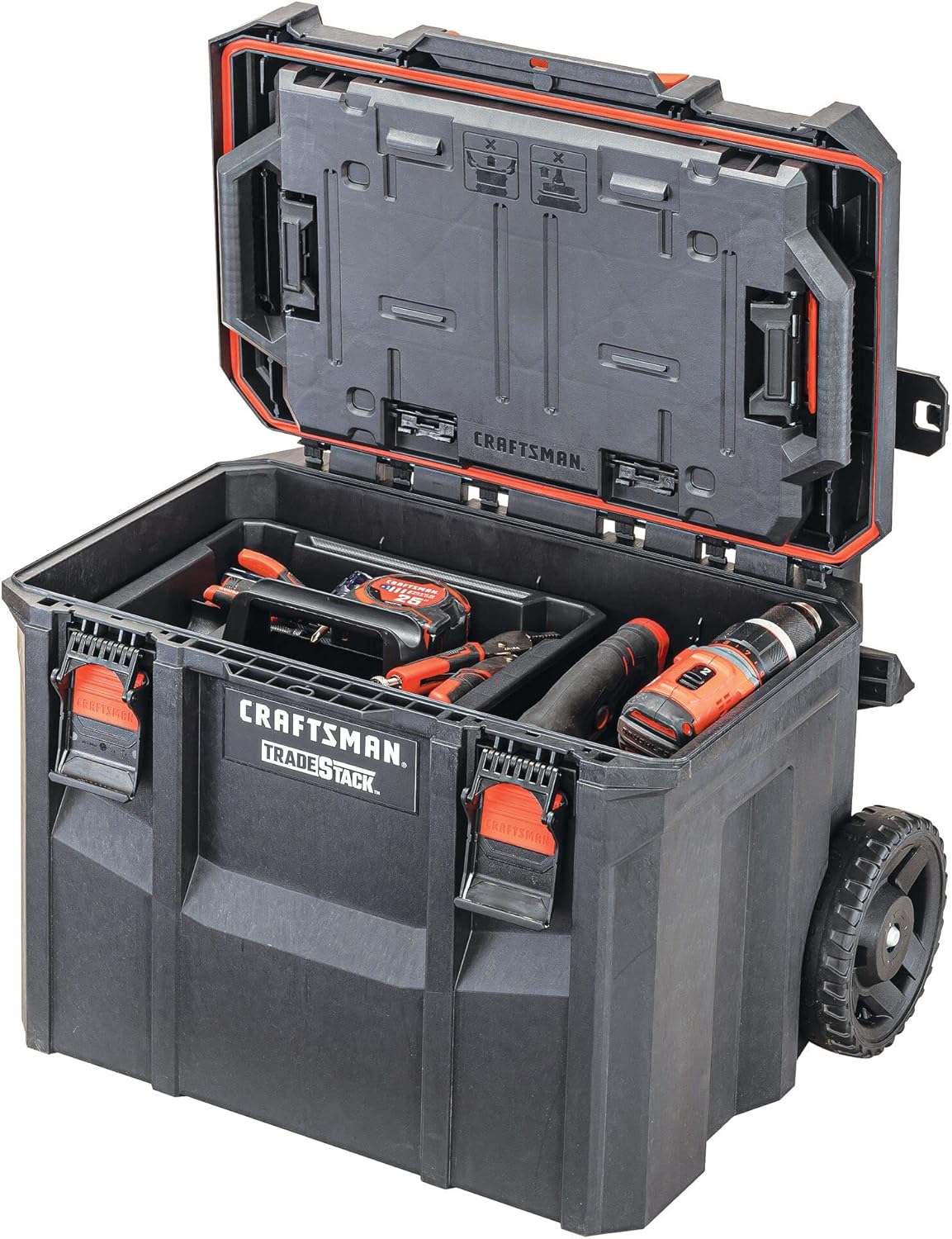 CRAFTSMAN TRADESTACK System 22.5-in Black Structural Foam Lockable Rolling Tool Box (CMST21445)