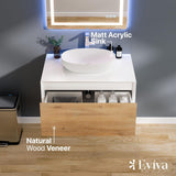 Eviva Santa Monica 36 in. W x 22 in. D x 16 in. H Wall-Mount Single Bath Vanity in White with White Vessel Sink