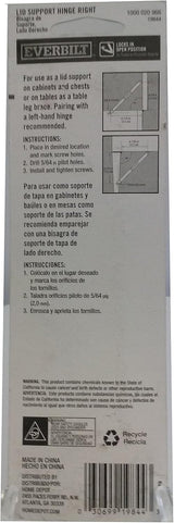 Everbilt Bright Brass Lid Support Right-Hand Hinge, Model 19844