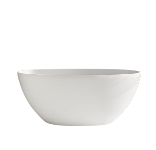 Eaton 65 in. Stone Resin Solid Surface Matte Flatbottom Freestanding Bathtub in White