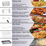 1600-Watts 12 Qt. Gray 16-Preset Modes All-in-One Multi-Function Air Fryer Oven with Rotisserie and Dehydrator