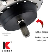 Keeney K22022 3.5-in Stainless Steel Rust-Resistant Sink Strainer Basket with Fixed Post