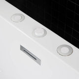 Andria 67 in. Acrylic Freestanding Flat Bottom Whirlpool and Air Bathtub with Drain and Overflow Included in White - Super Arbor