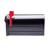 Barrington Post Mount Mailbox Black with Red Flag - Super Arbor