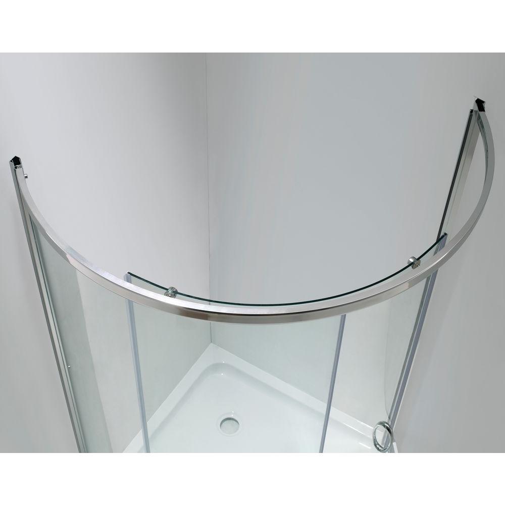 Breeze 32 in. L x 32 in. W x 76 in. H Corner Shower Kit with Reversible Sliding Door and Shower Base - Super Arbor
