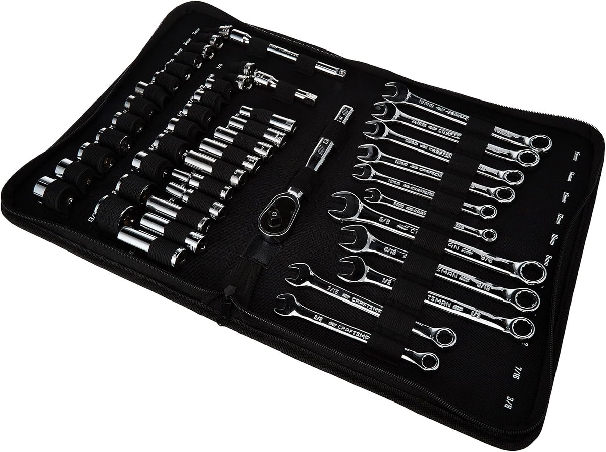 Craftsman 47-Piece Mobile Mechanic's Tool Set – Metric & SAE (Soft Zipper Case)