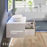 Eviva Santa Monica 36 in. W x 22 in. D x 16 in. H Wall-Mount Single Bath Vanity in White with White Vessel Sink
