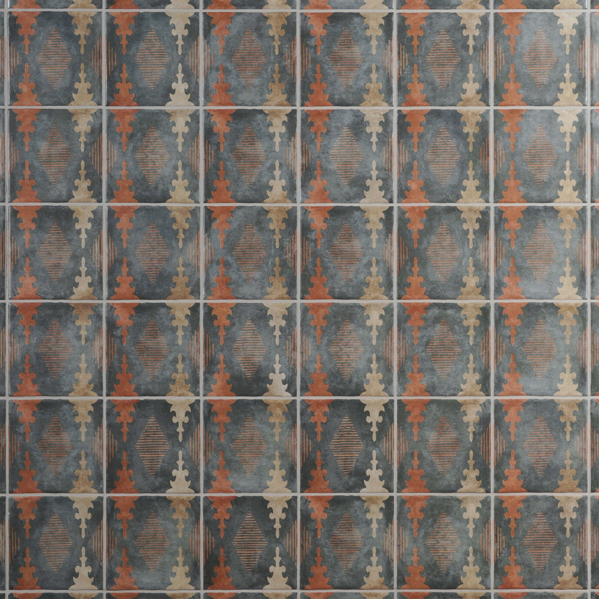 Artmore Tile Paula Purroy Reverie Aztec Blue 5-in x 5-in Matte Ceramic Encaustic Wall Tile product image